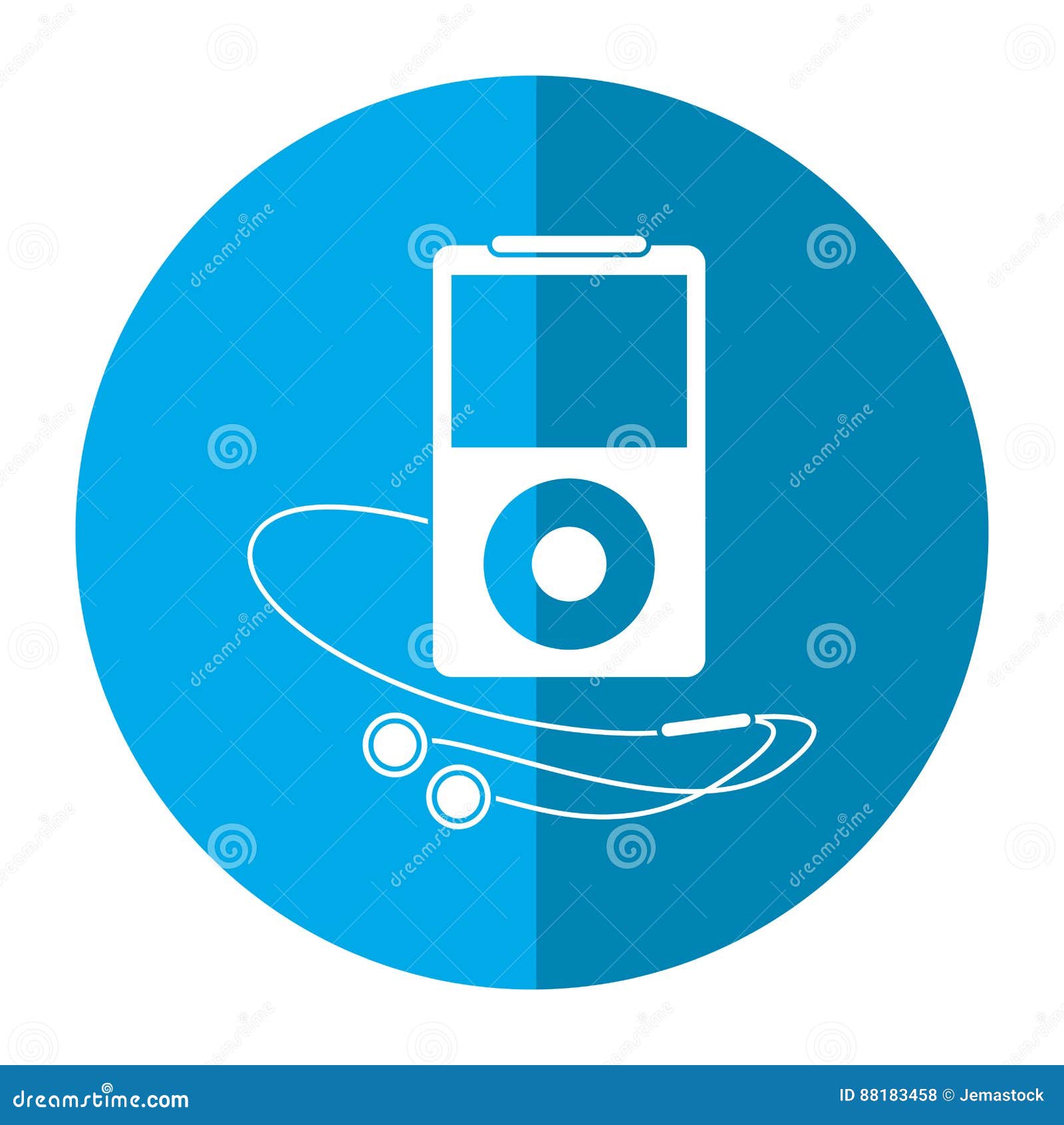 Mp3 Player Headphones Image Stock Illustration Illustration of listen