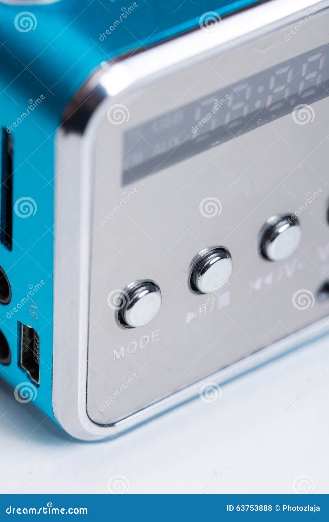 Mp3 Radio Player Box Blue Antenna Stock Photo Image of receiver