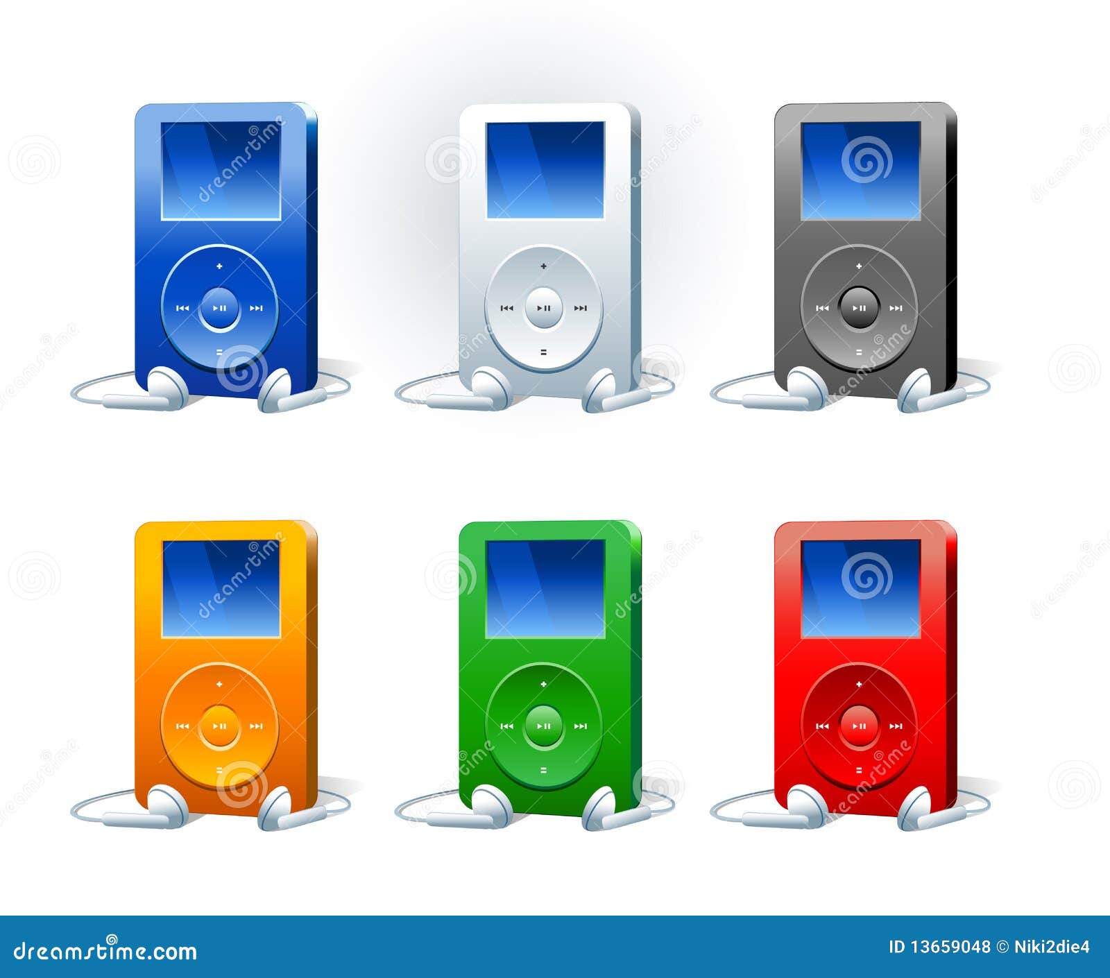 Mp3 player stock vector. Illustration of music, push 13659048