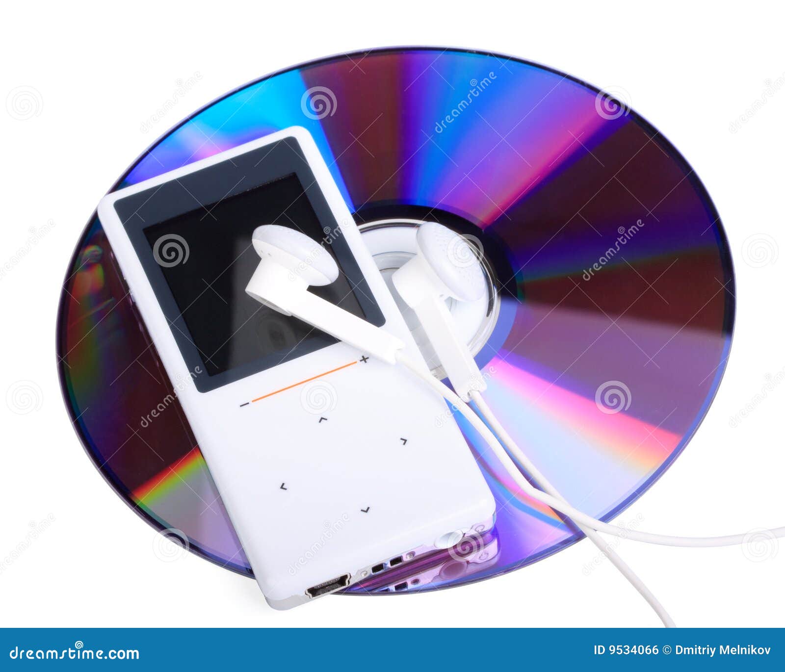 MP3 player and CD disk stock photo. Image of technology 9534066