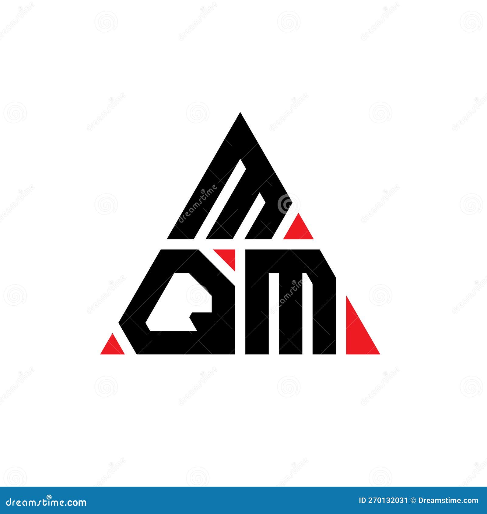 mqm triangle letter logo  with triangle . mqm triangle logo  monogram. mqm triangle  logo template with red