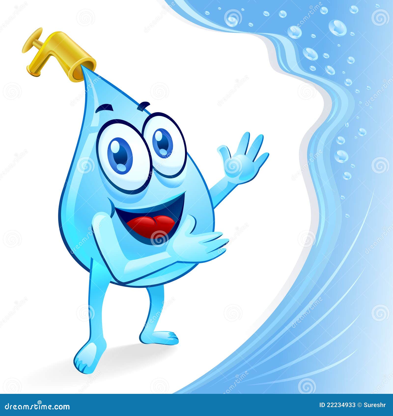 Mr Water Drop - Save me stock vector. Illustration of motion - 22234933