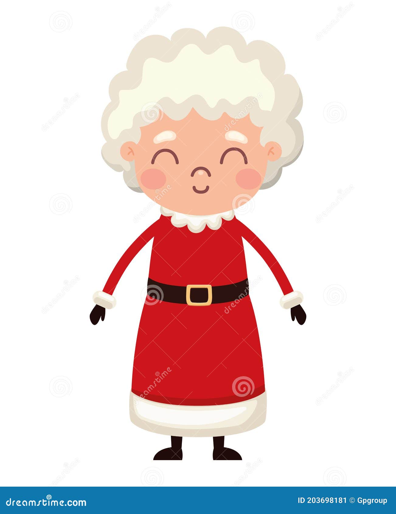 Mrs Santa Claus With A Red Suit Stock Vector Illustration Of Happy