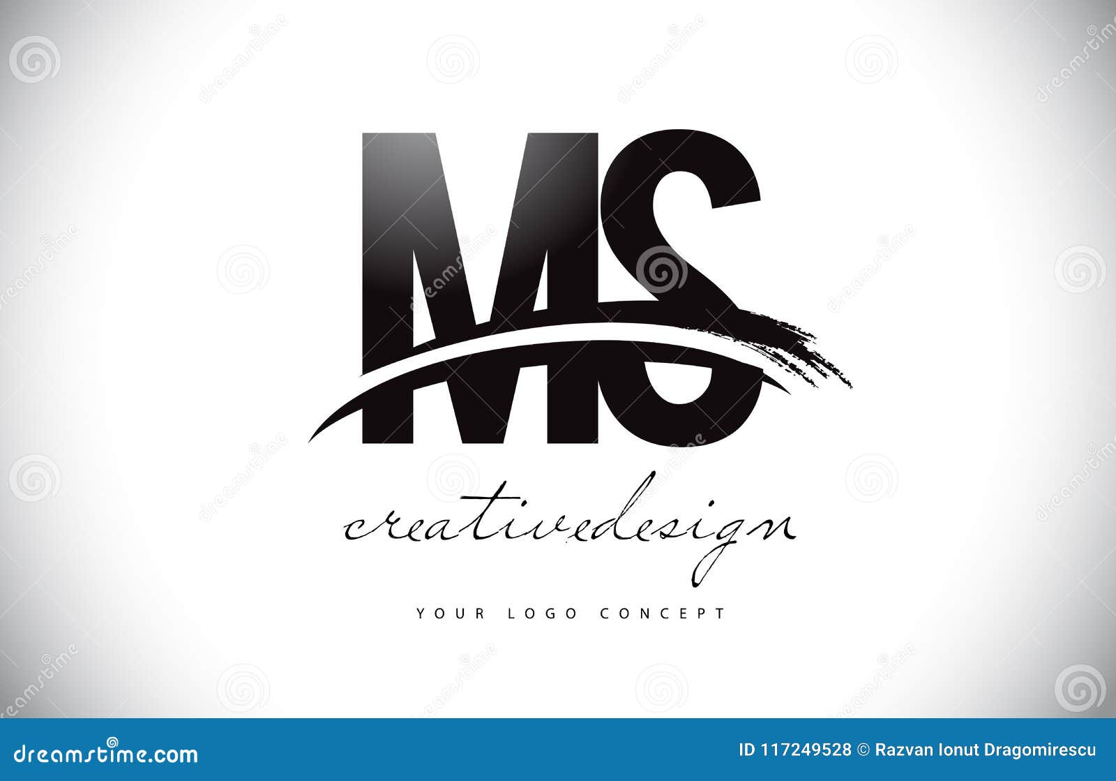 GM G M Grunge Brush Letter Logo Design in Black Colors Vector Illustration., Stock vector