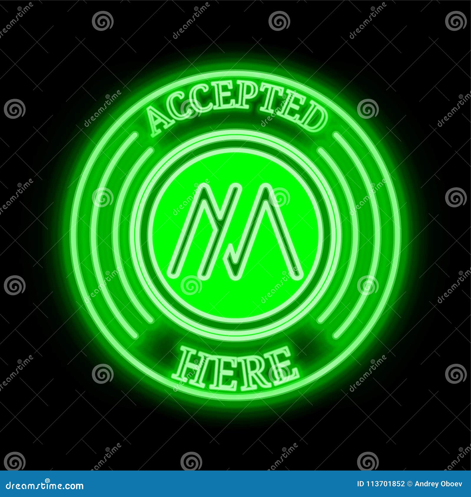 MSD (MSD) Accepted Here Sign Stock Illustration - Illustration of logo,  accepted: 113701852