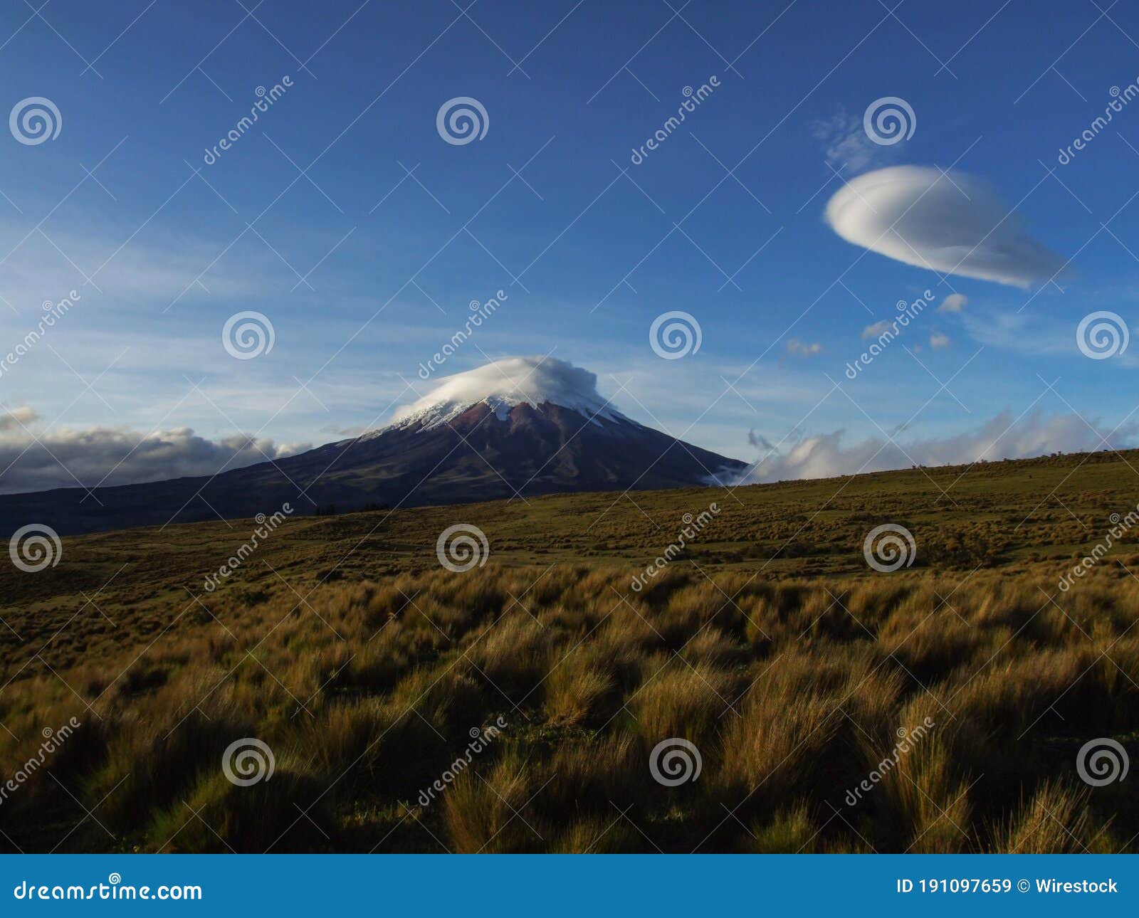 Mt. Cotopaxi in Ecuador Under the Blue Sky Stock Image - Image of clear ...