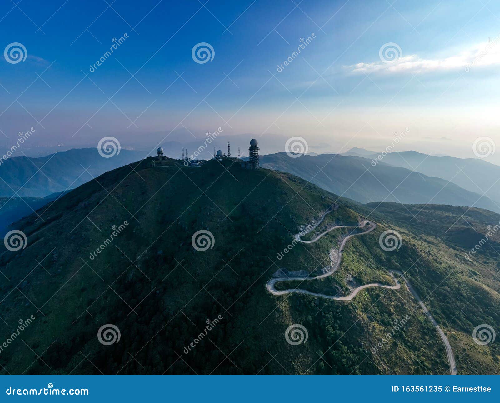 Mt. Dai Mo Shan and Weather Radar Site at Dawn Stock Image Image of outdoor, environment