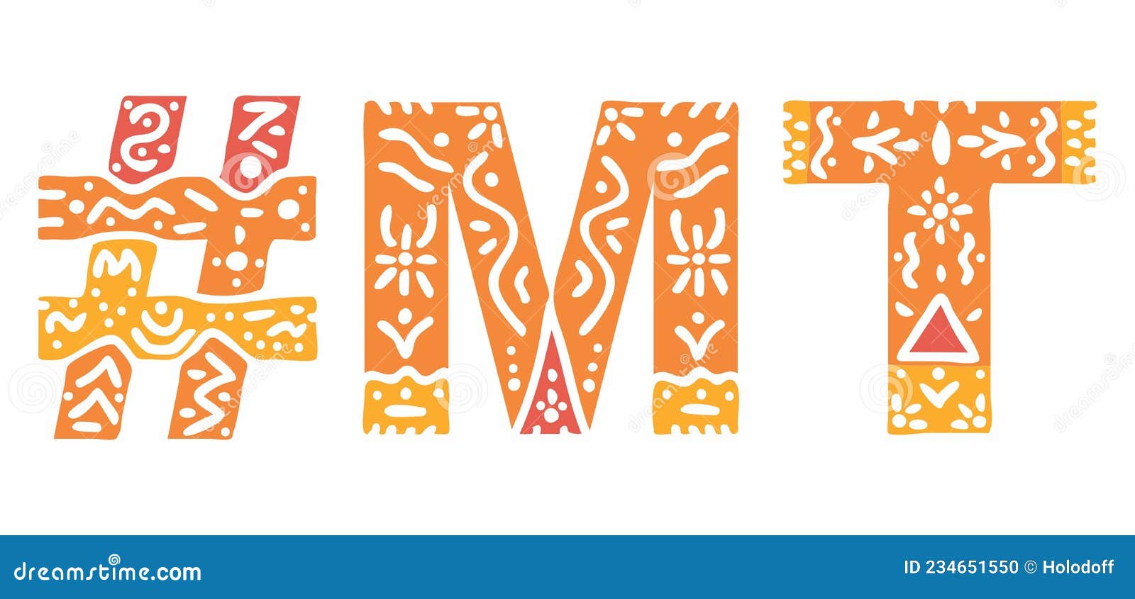 mt hashtag. multicolored bright isolate curves doodle letters. hashtag #mt is abbreviation for the us american state montana