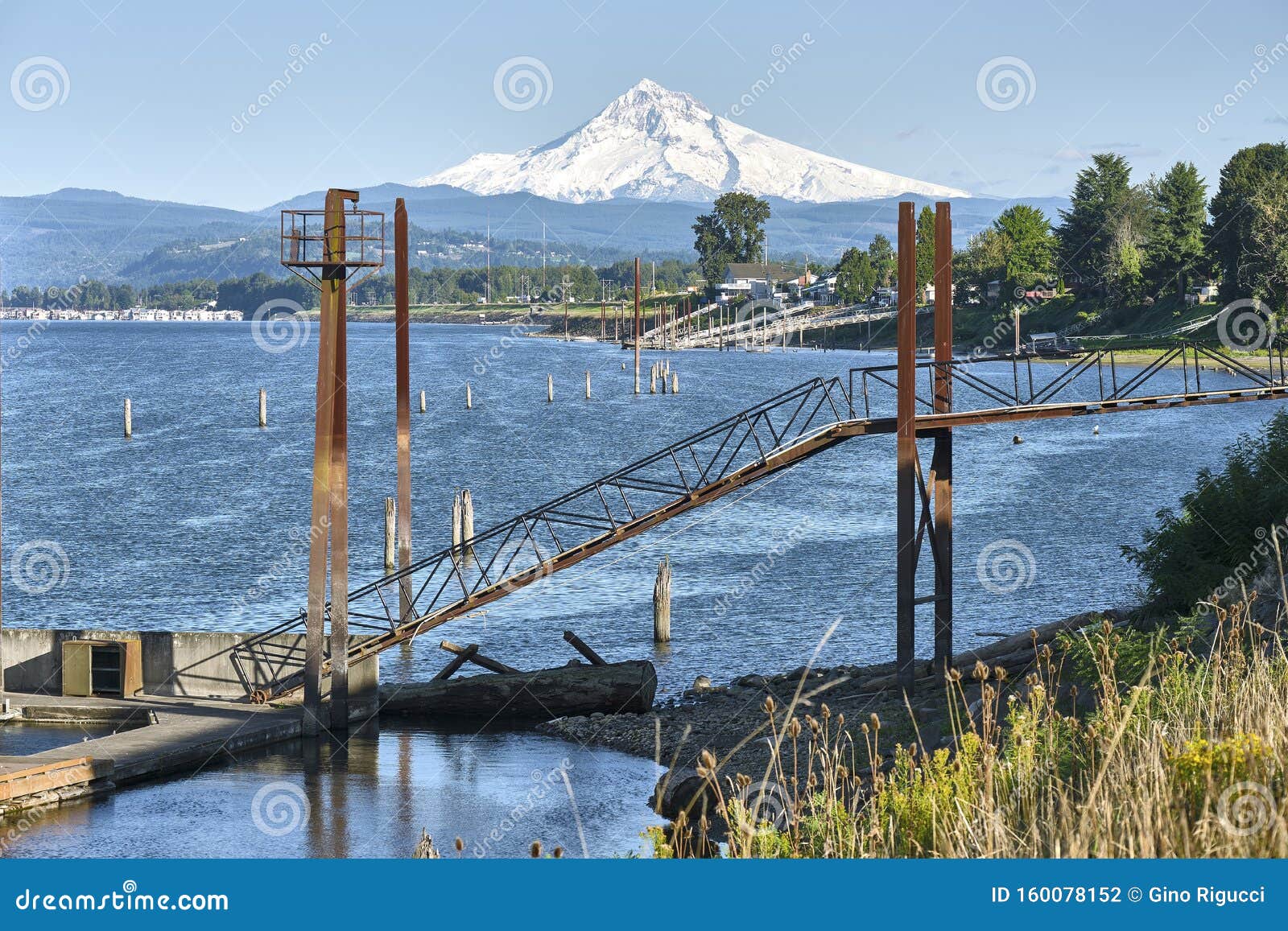 Mt. Hood and the Columbia River Banks Stock Photo Image of location