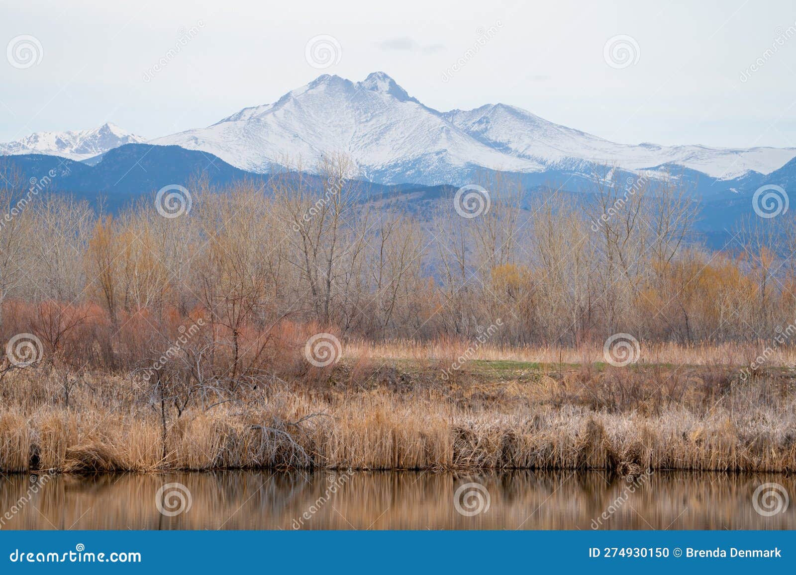 Mt. Meeker in the Back of a Lake in Colorado Stock Photo Image of