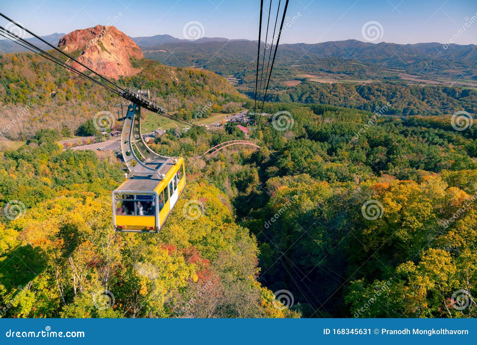 mt. moiwa ropeway over multiple colour jungle