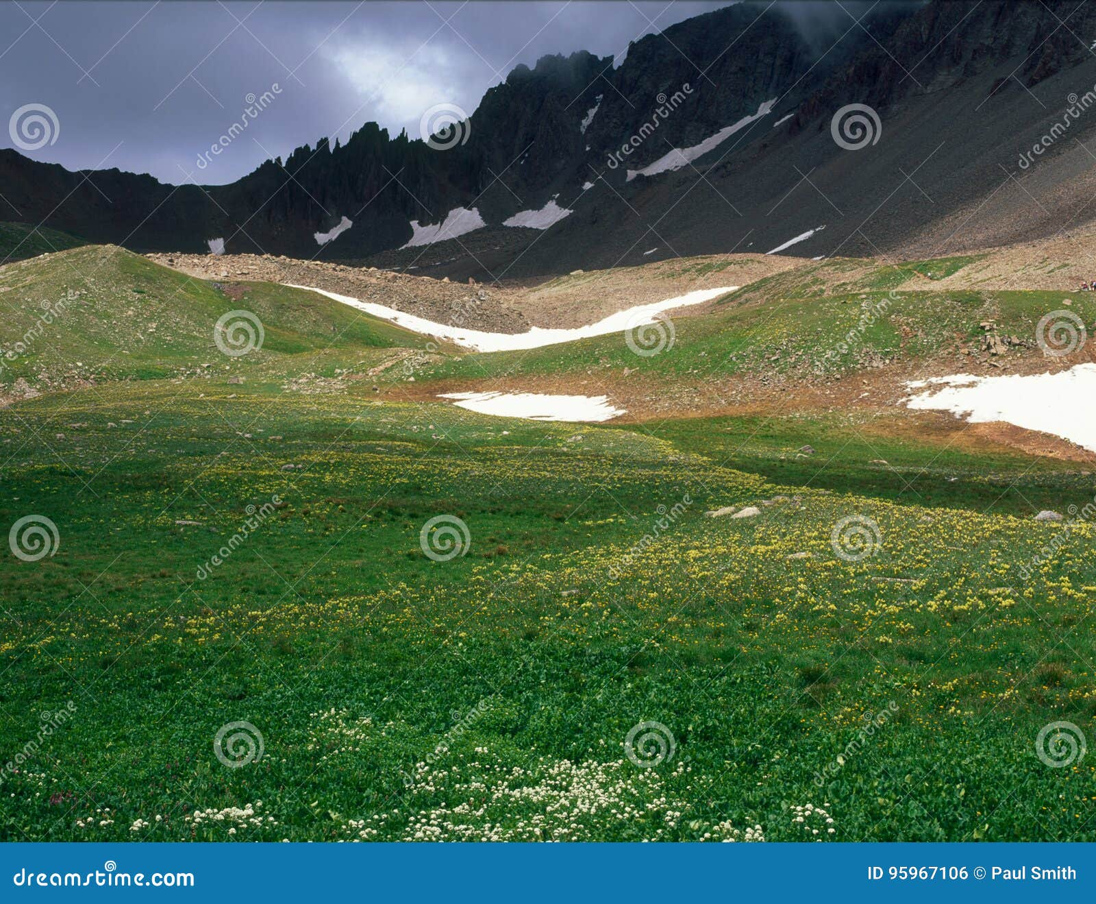 mt. sneffels and approaching storm at yankee boy basin, uncompahgre national forest, san juan range, colorado