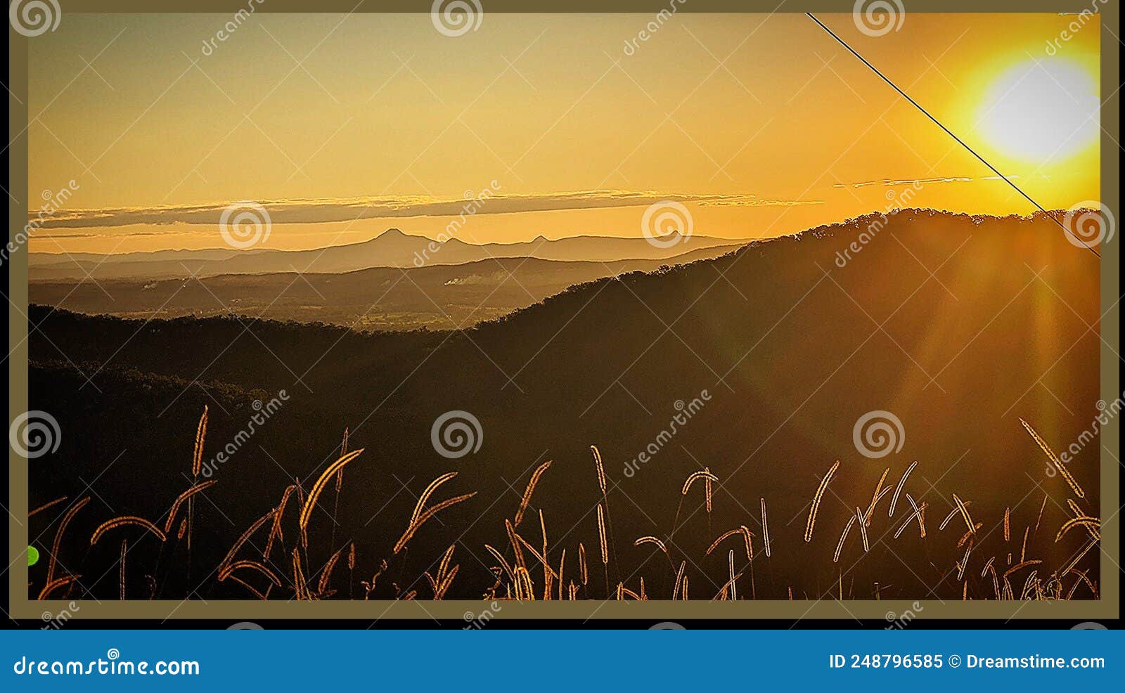 Mt Tamborine Sunset 2 stock image. Image of prairie 248796585
