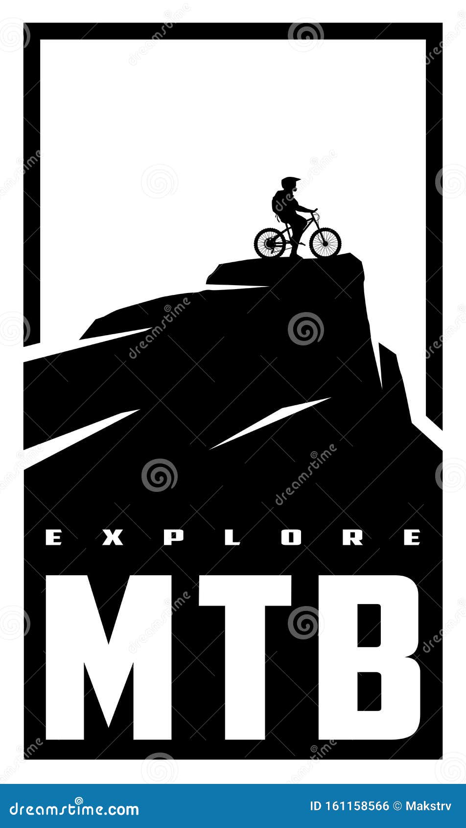 mtb explore. mountain bike banner, t-shirt print .  .