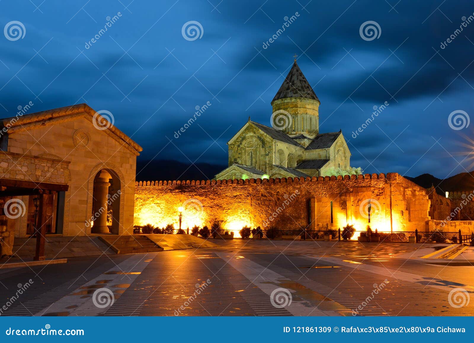 mtskheta, sweti cchoweli - cathedral church in the mccheta city in georgia