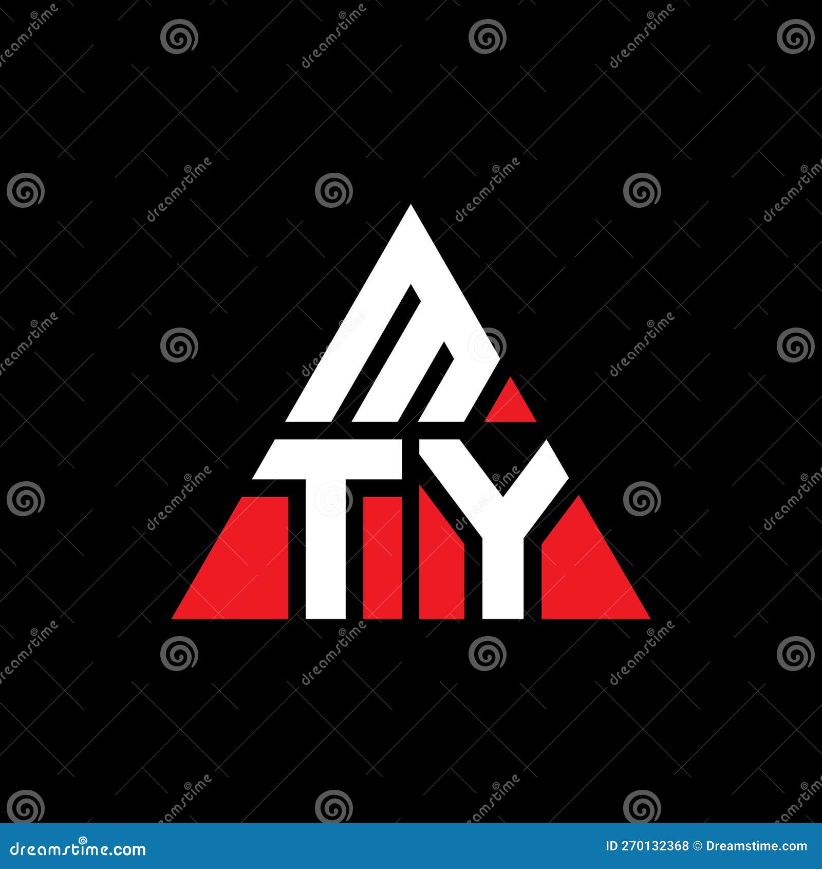 mty triangle letter logo  with triangle . mty triangle logo  monogram. mty triangle  logo template with red