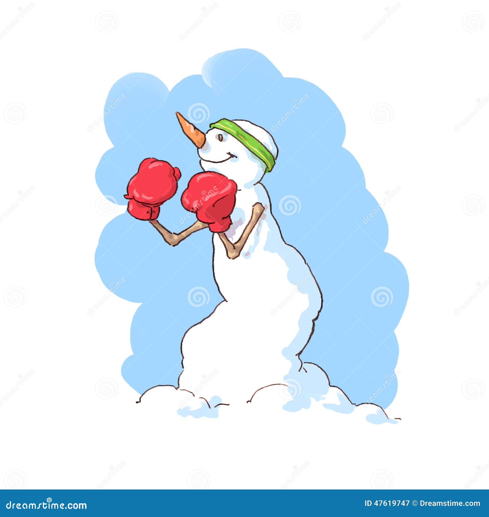 Muñeco de nieve del boxeo stock de ilustración. Ilustración de levantado -  47619747