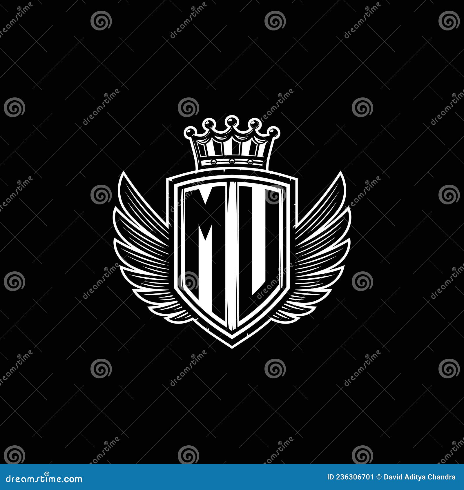 Initials mm logo monogram with shield Royalty Free Vector