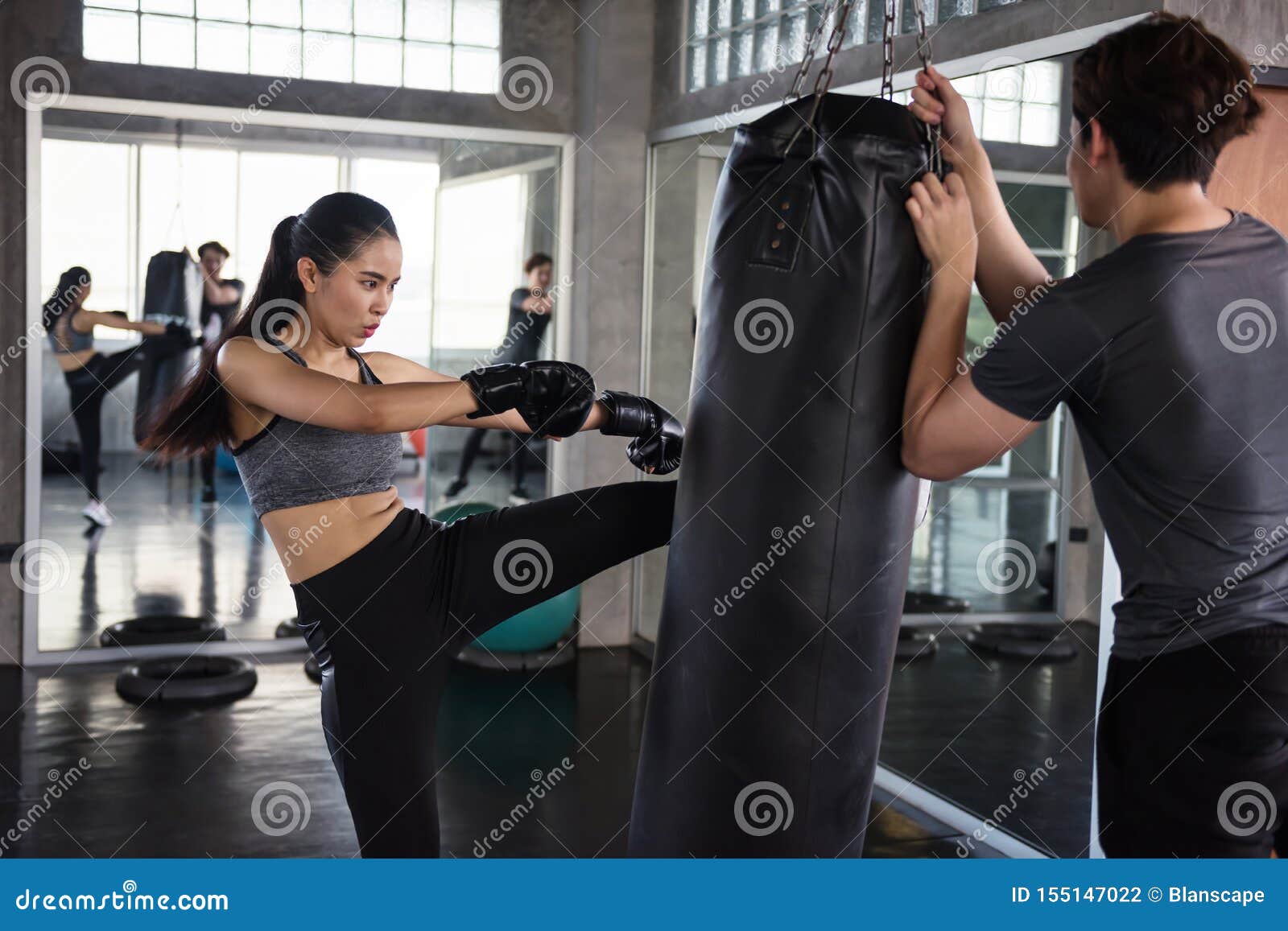 muay thai training in fitness gym
