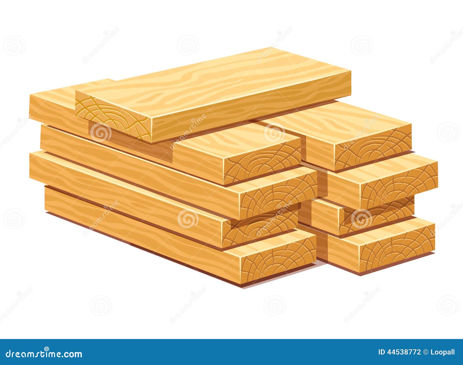 Mucchio Delle Tavole Di Legno Di Legno Illustrazione di Stock