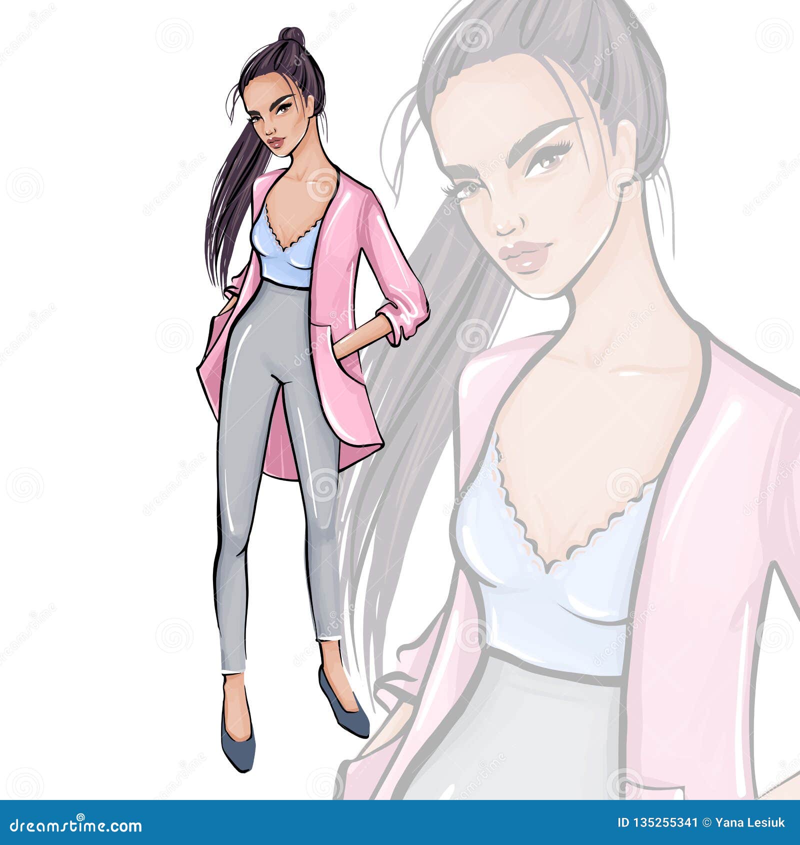 Muchacha Elegante En Ropa De La Moda Muchacha Hermosa Dibujada Mano Ilustración del Vector - Ilustración de cara, ropas: 135255341 Muchacha Elegante En Ropa De La Moda Muchacha Hermosa Dibujada Mano Ilustración del Vector - Ilustración de cara, ropas: 135255341