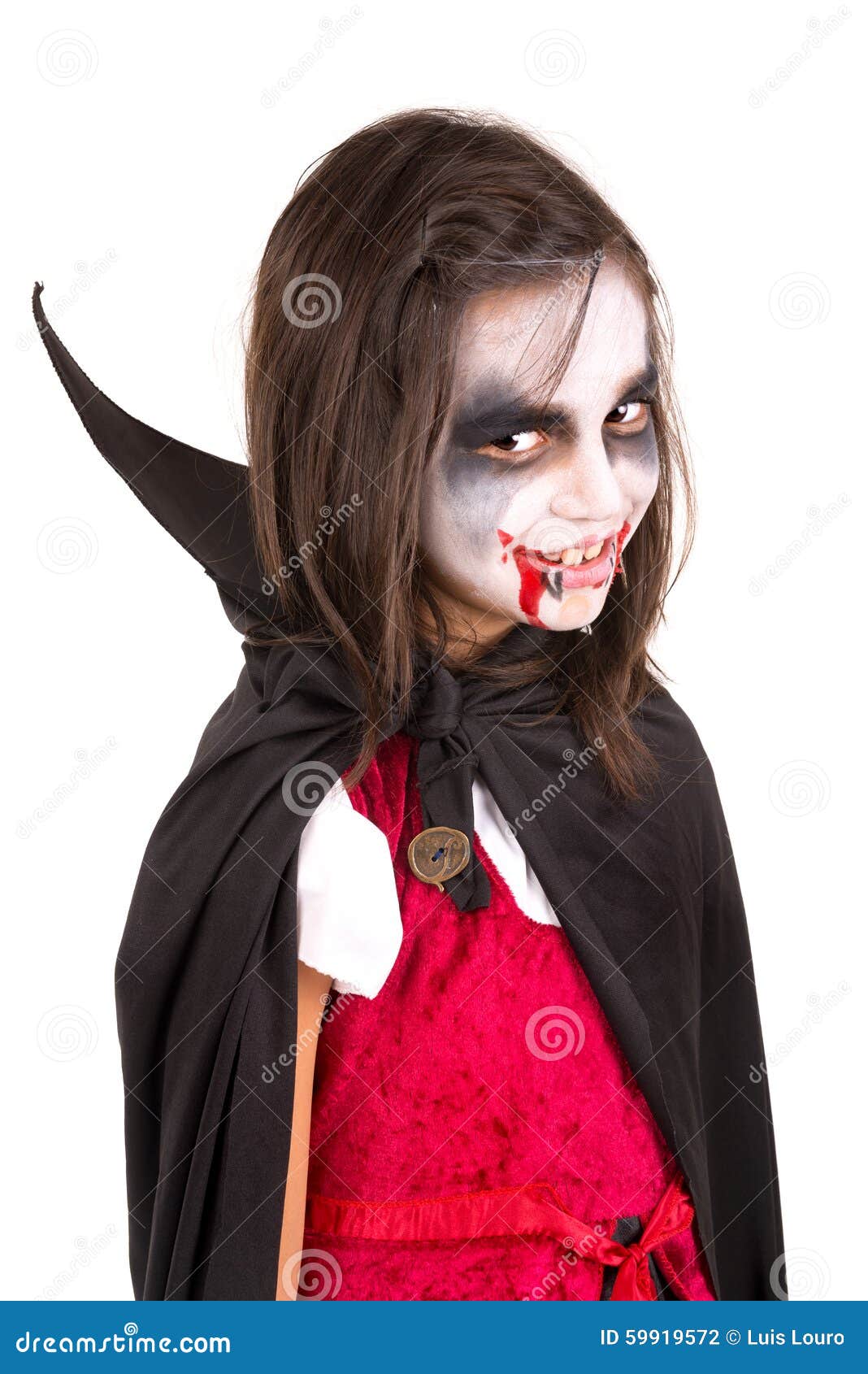 Muchacha En Traje Del Vampiro De Halloween Foto de archivo - Imagen de  gente, traje: 59919572