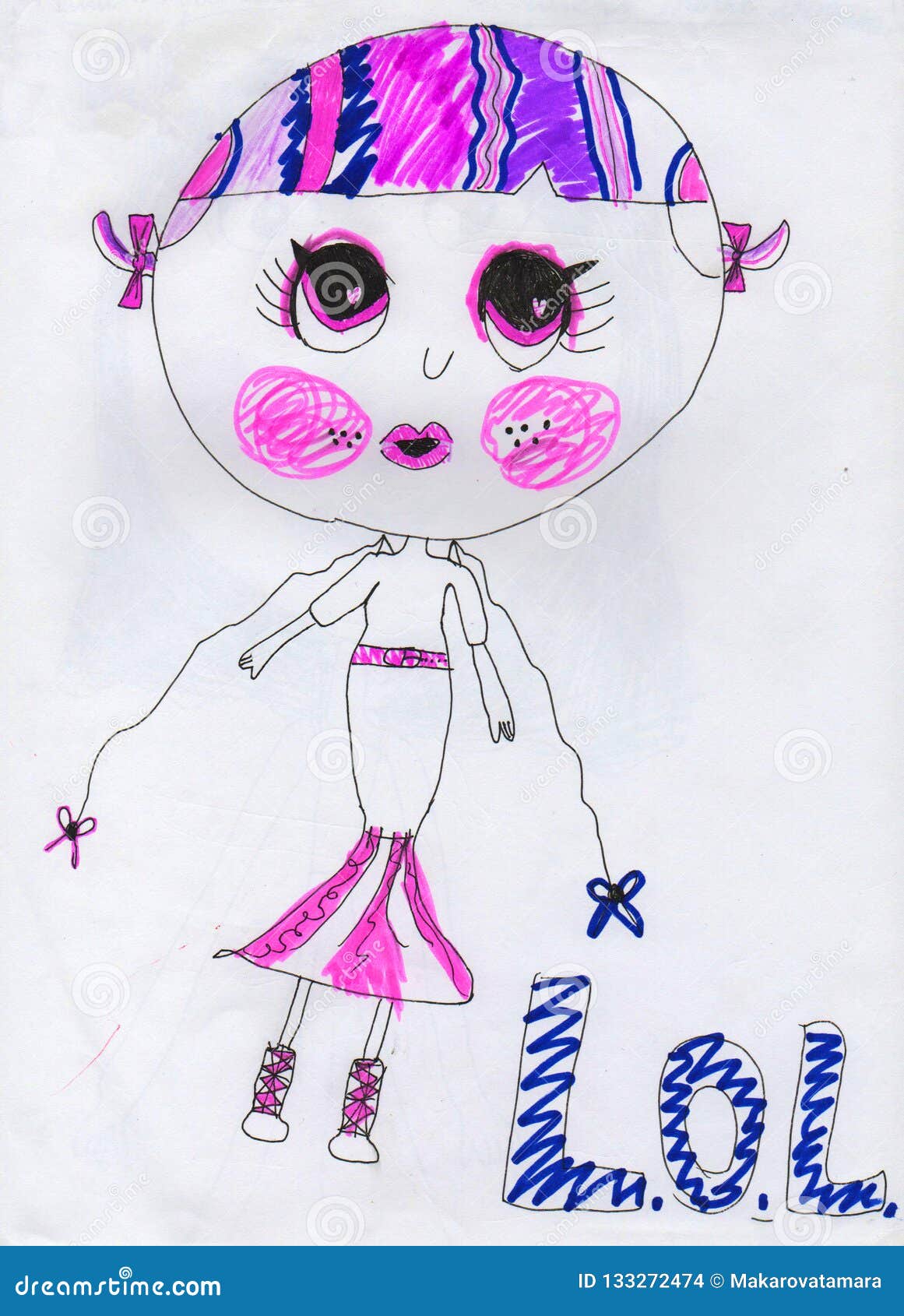 Muchacha Linda Con Palabra Lol, Dibujo De Los Childs Stock de ilustración - Ilustración de mensaje, sorprendido: 133272474