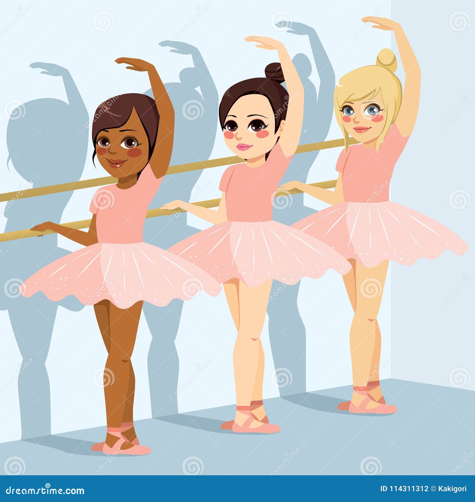 Niñas de Clase de Ballet ilustración del vector. Ilustración de gente -  114311312, image size:1600x1690