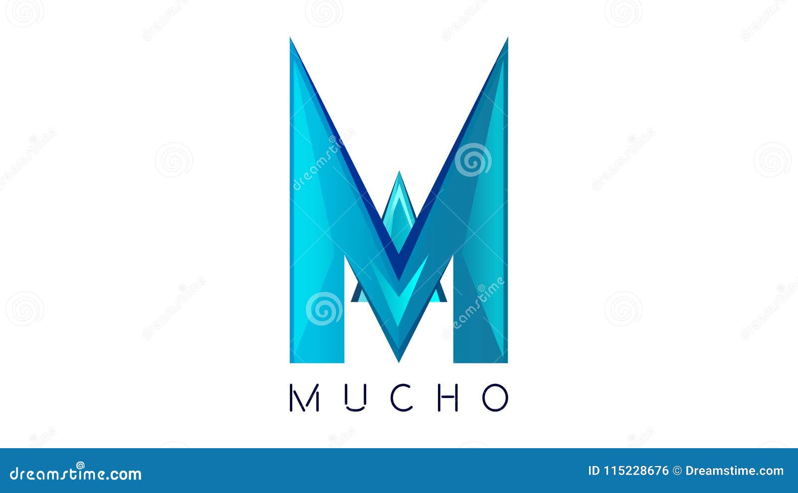mucho m letter beautiful logo  in facets style