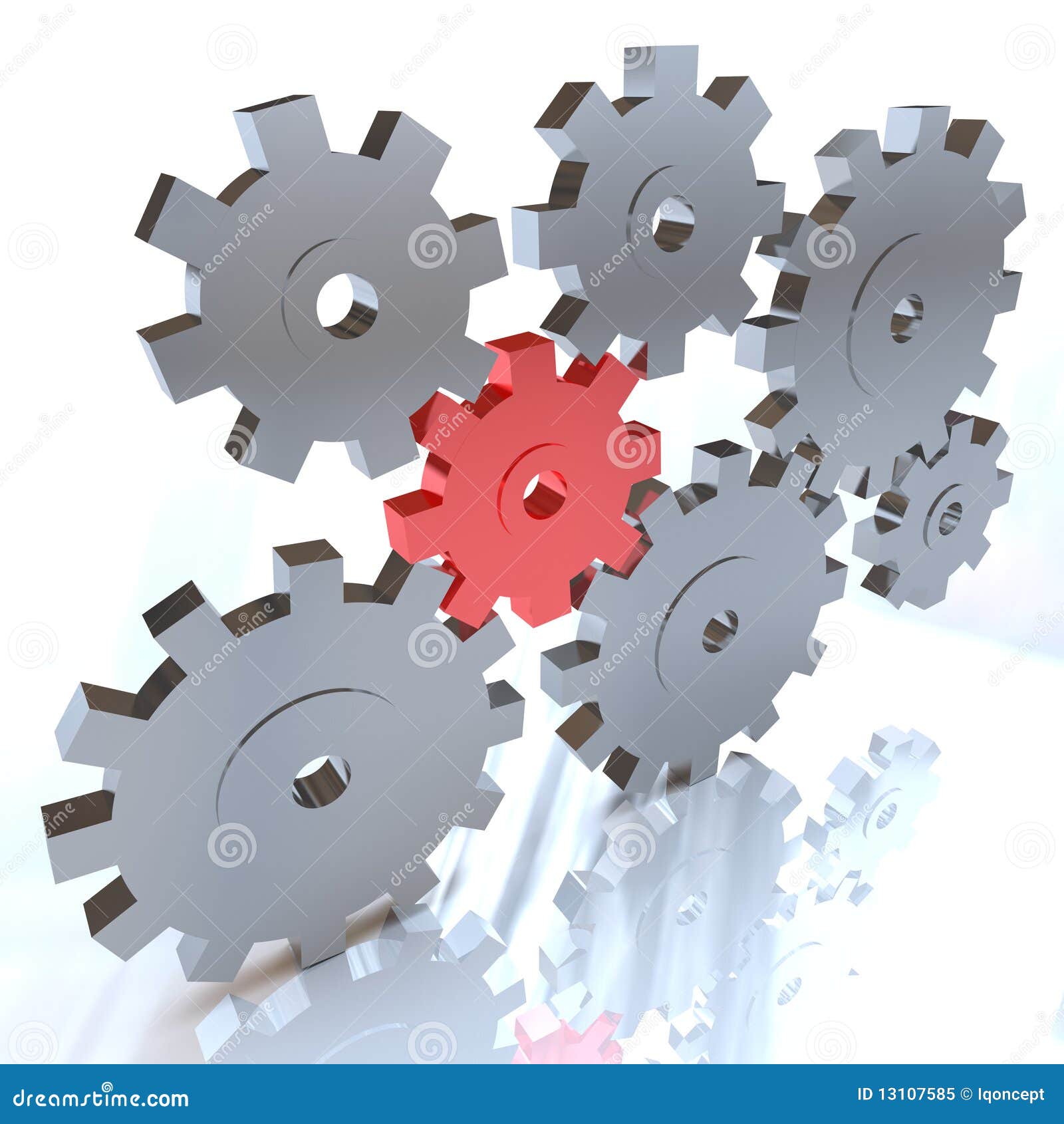 Muchas Ruedas Dentadas Girando Juntas, Una En Rojo Stock de ilustración -  Ilustración de crucial, fuerza: 13107585, image size:1600x1690