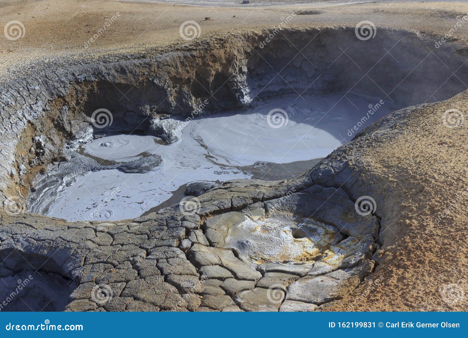 Boiling Mud in Geothermic Area. Hverir, Namafjall, Stock Image - of nature, geology: 162199831