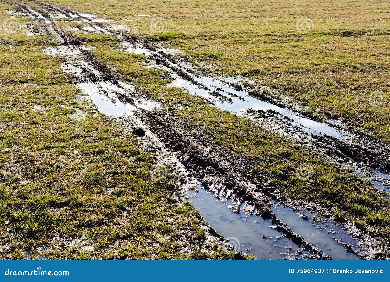 Muddy country road stock image. Image of soil, country 75964937