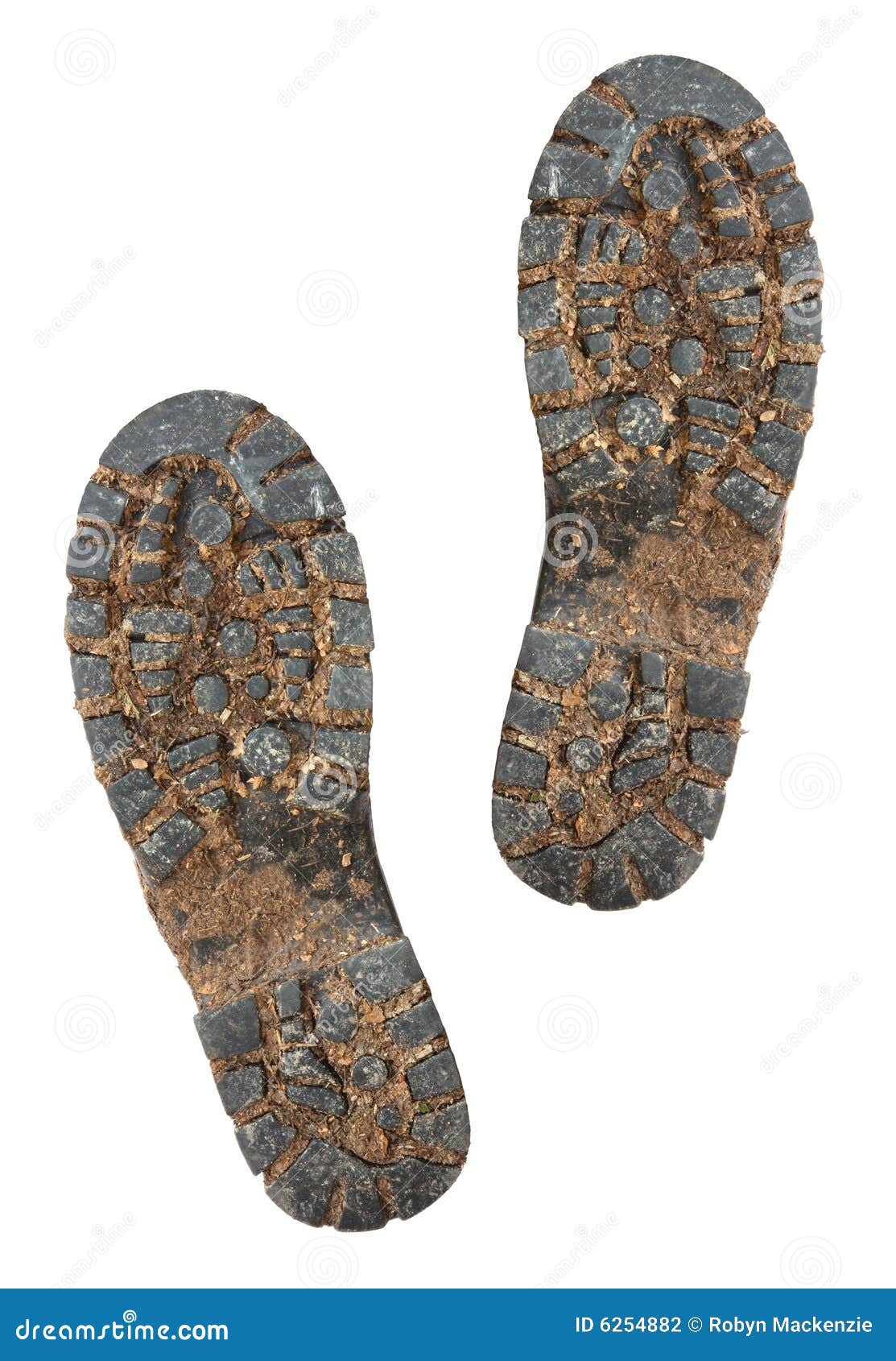 Muddy Hiking Boot Soles stock photo 