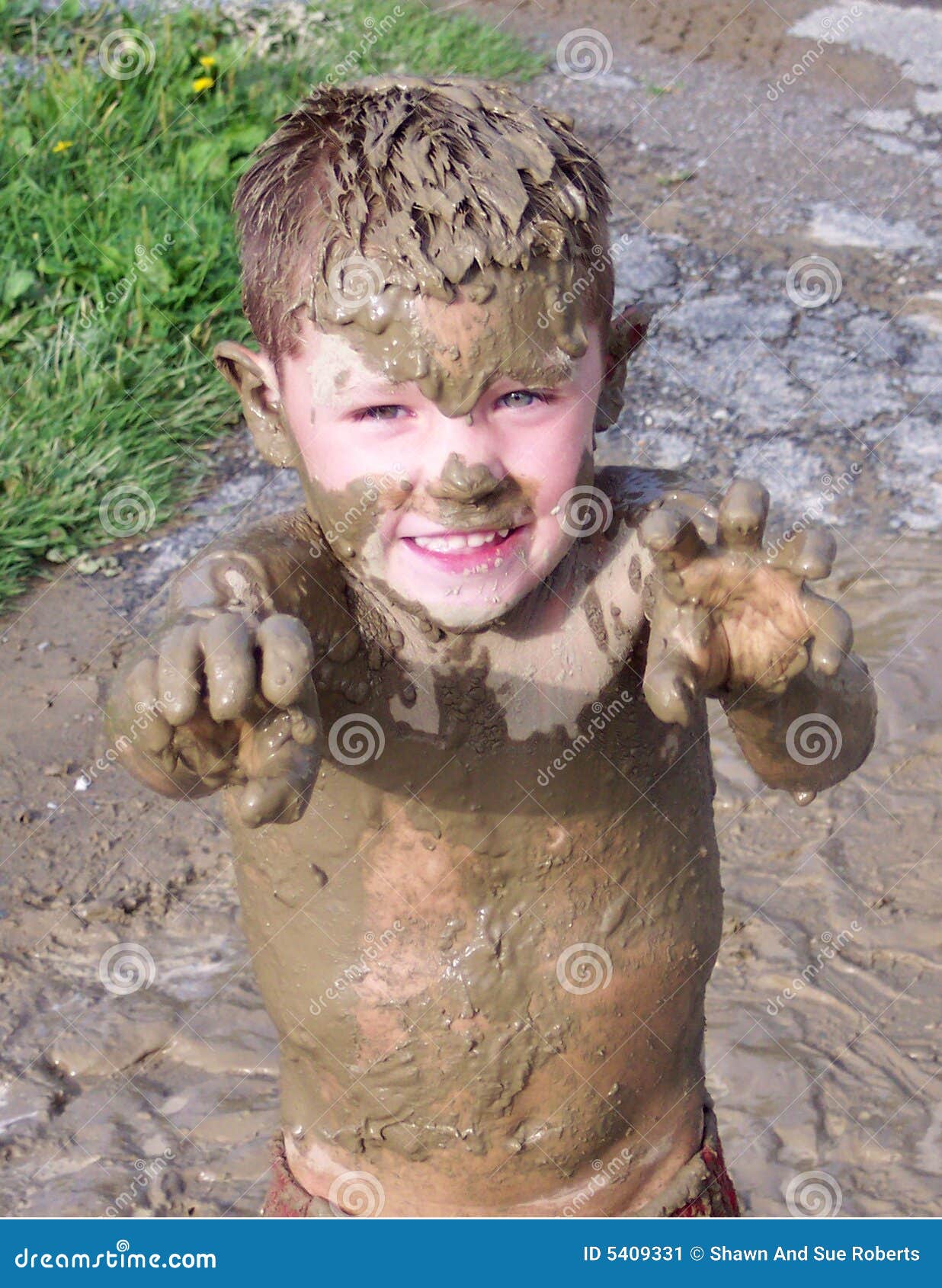Muddy Monster stock image. Image of hair, dirt, playing 5409331