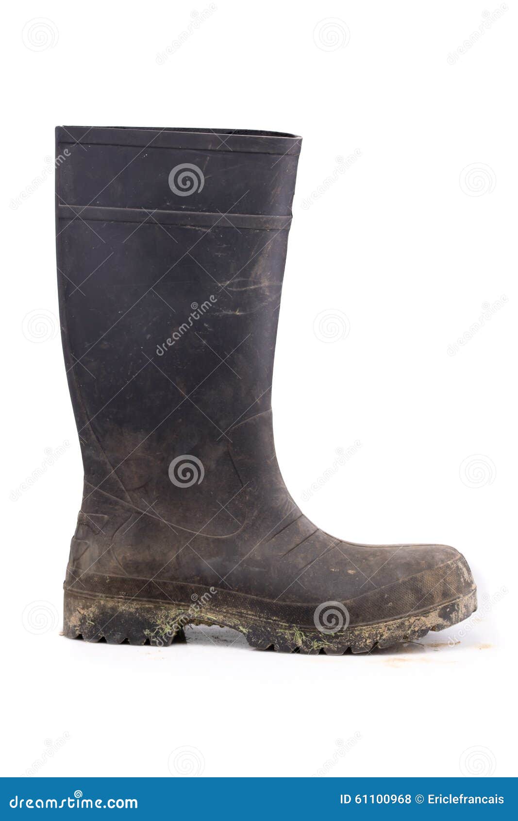 Muddy Rubber Boot Side View Isolated on White Stock Photo Image of