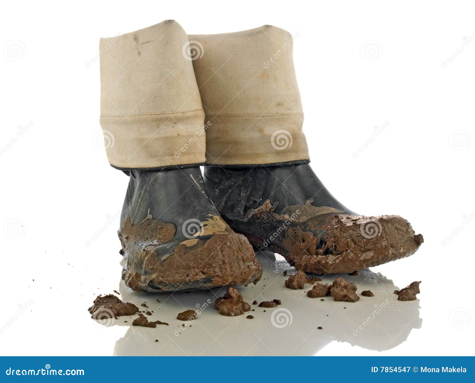 Muddy rubber boots stock image. Image of dirt, brown, shoes 7854547