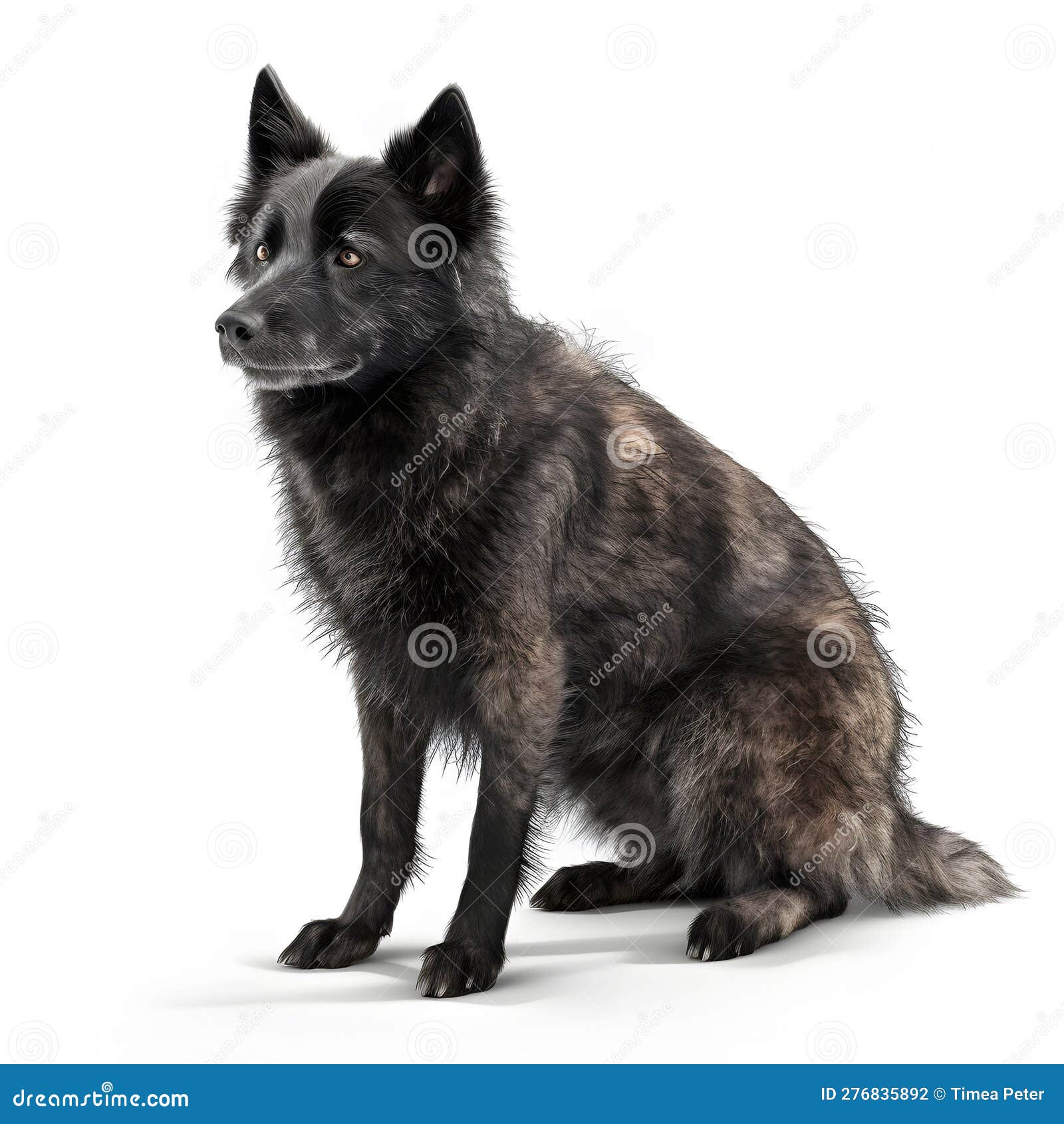 mudi breed dog  on white background