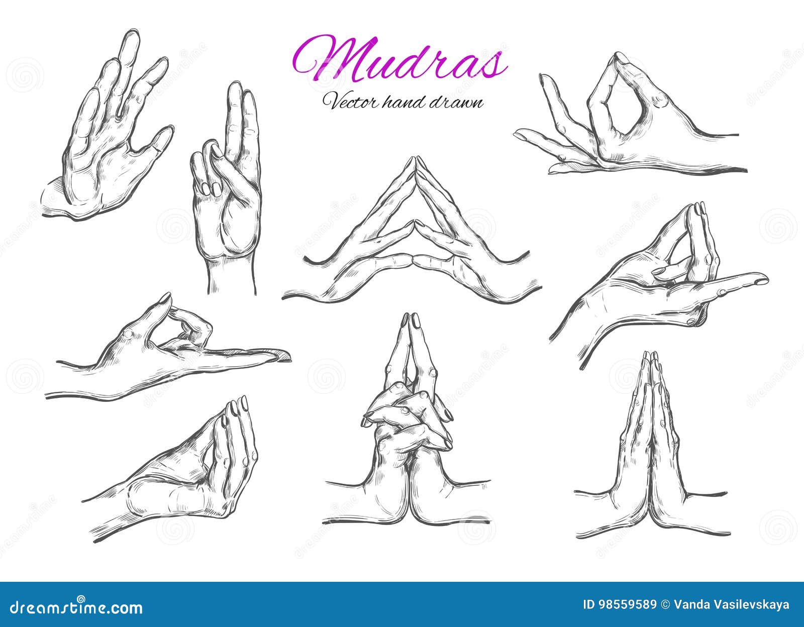 Fingers Yoga is the Mudra of Life Outline Black and White Drawing on White  Isolated Background Vector Illustration Stock Vector  Illustration of  outdoor leisure 166399859