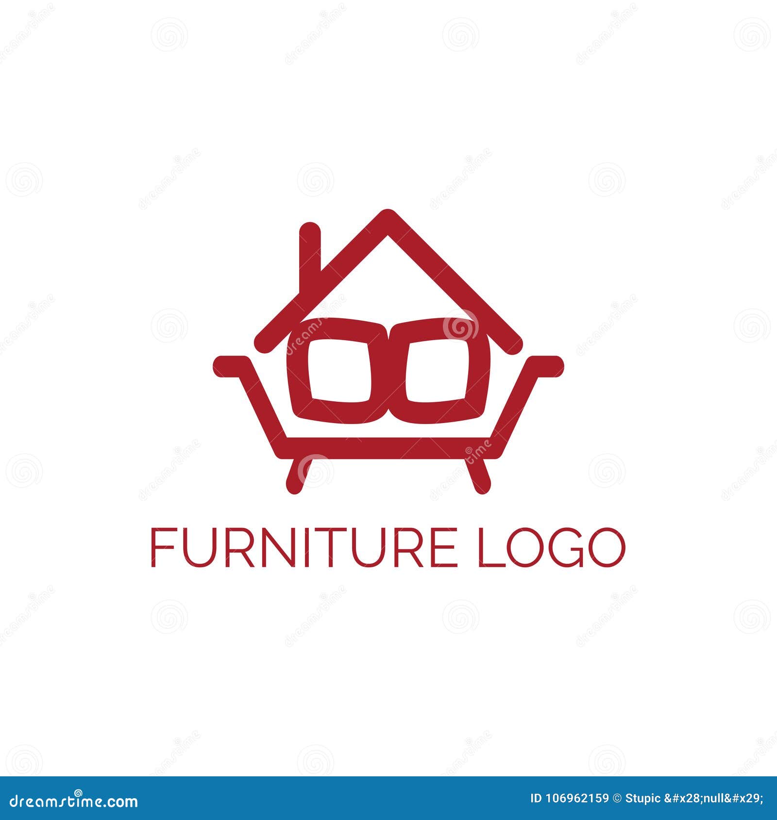 Muebles Logo Vector Art Logo Template Y Ejemplo Stock de ilustración