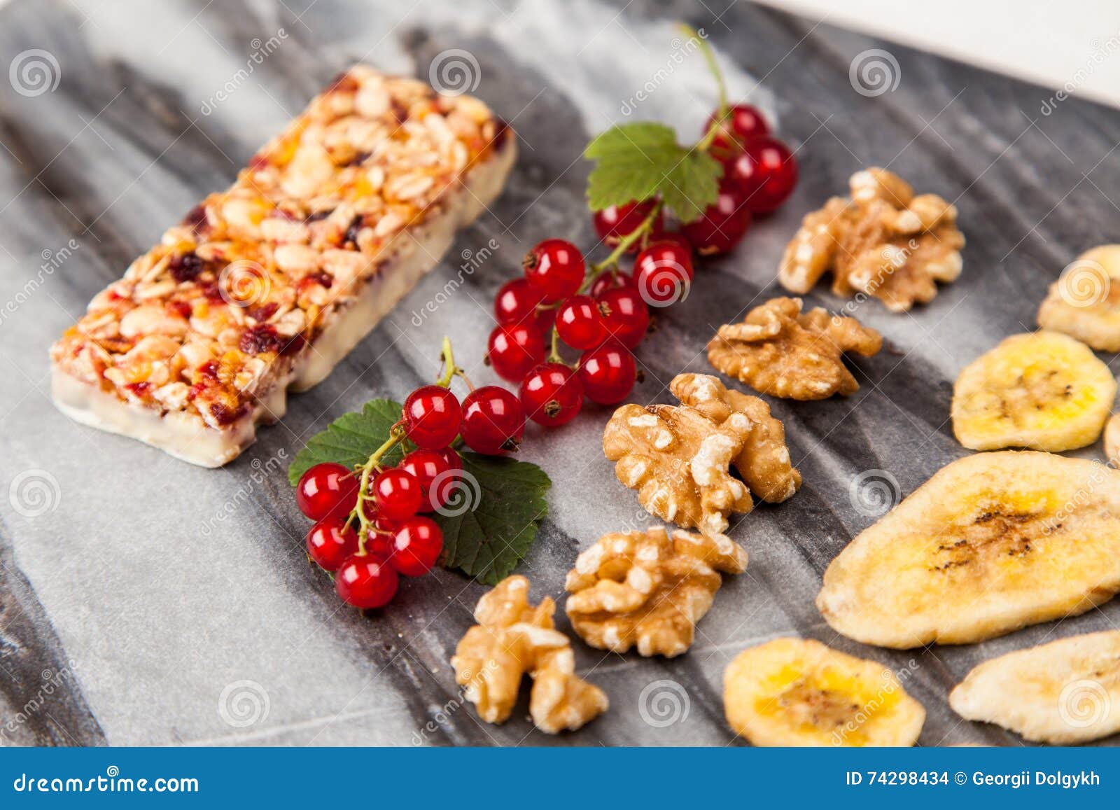 Muesli bar with berries stock photo. Image of dried, fresh 74298434