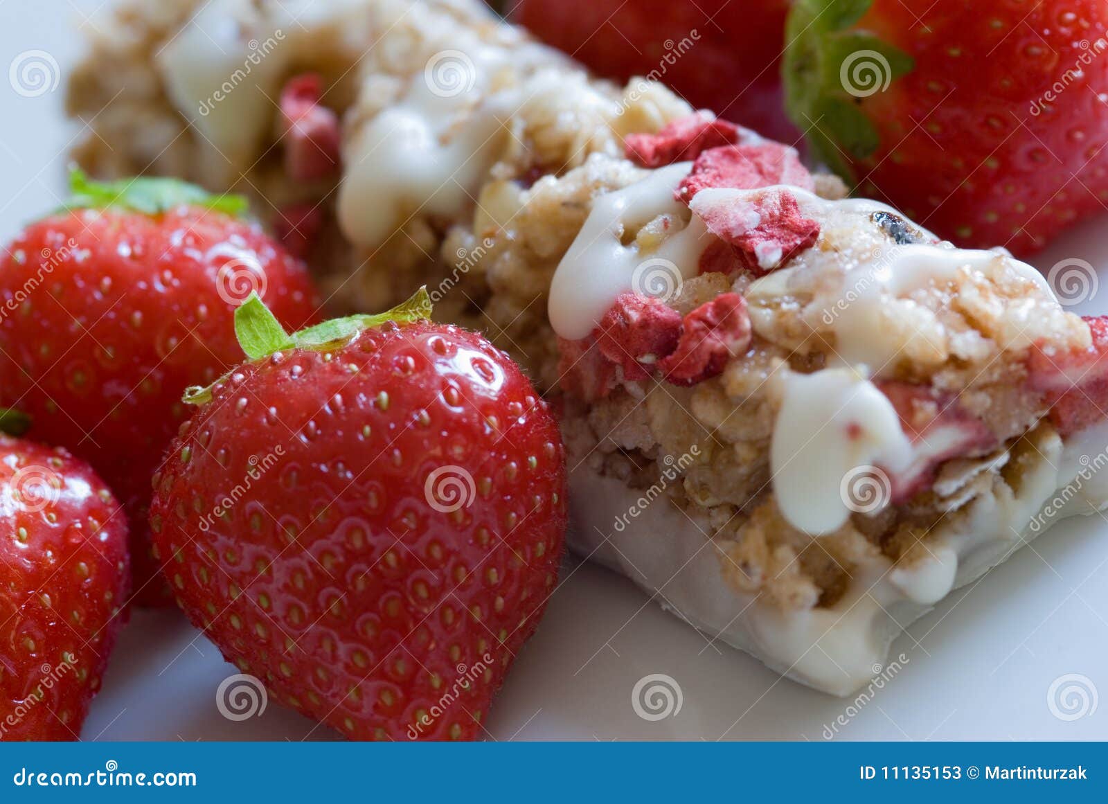 Download A Muesli Bar With Strawberries Stock Image - Image of healthy, fresh: 11135153