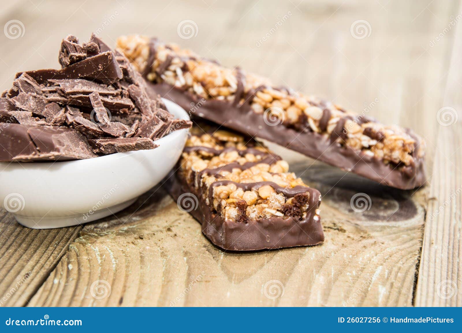Muesli Bars with Chocolate in a Bowl Stock Photo Image of food, tasty