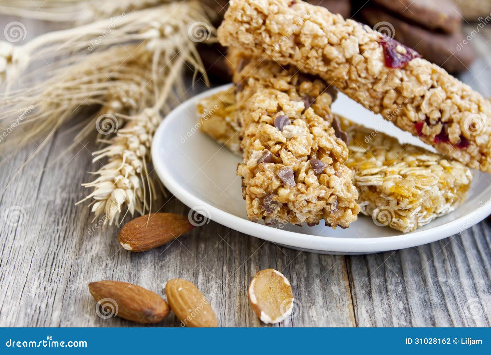 Muesli bars stock photo. Image of fruit, sweet, almonds 31028162