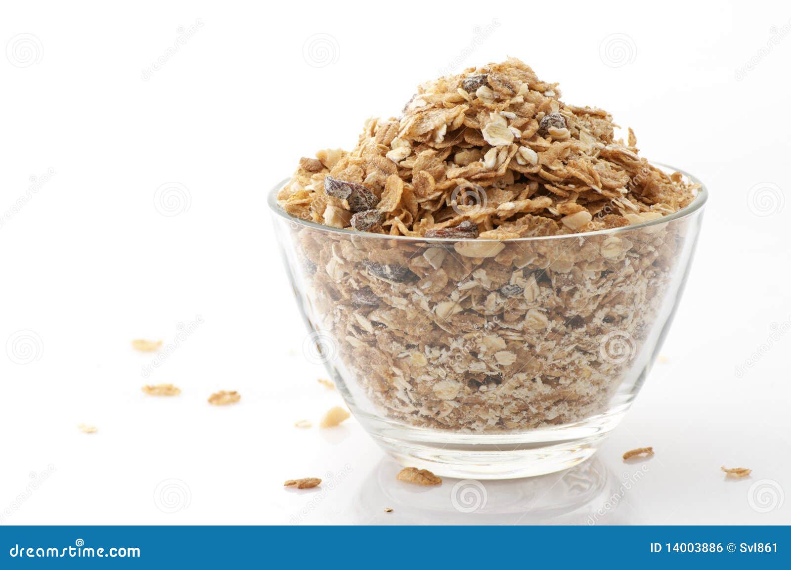 Muesli in bowl stock photo. Image of glass, snack, porridge 14003886