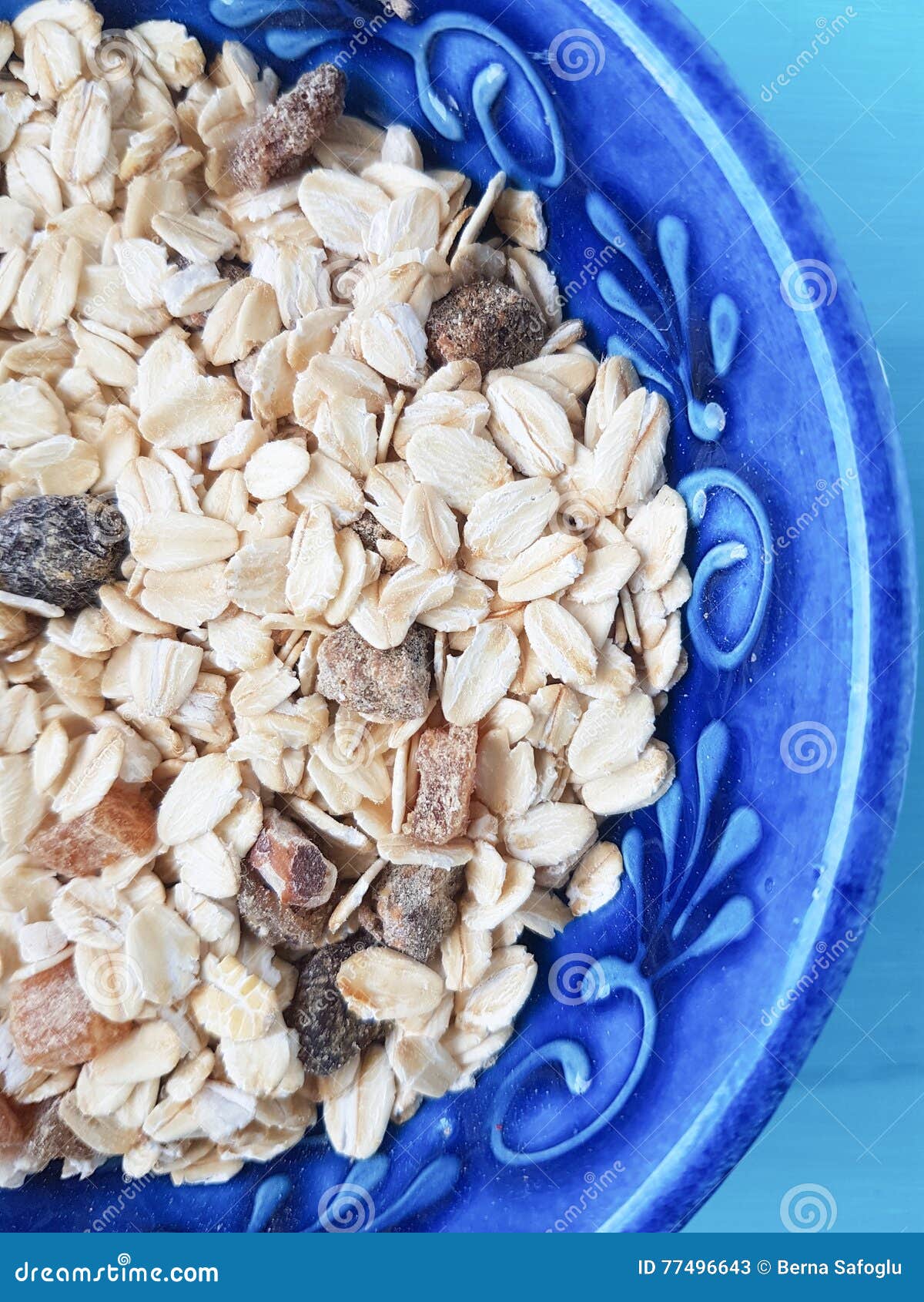 Muesli in a bowl stock image. Image of grain, bowl, granola 77496643