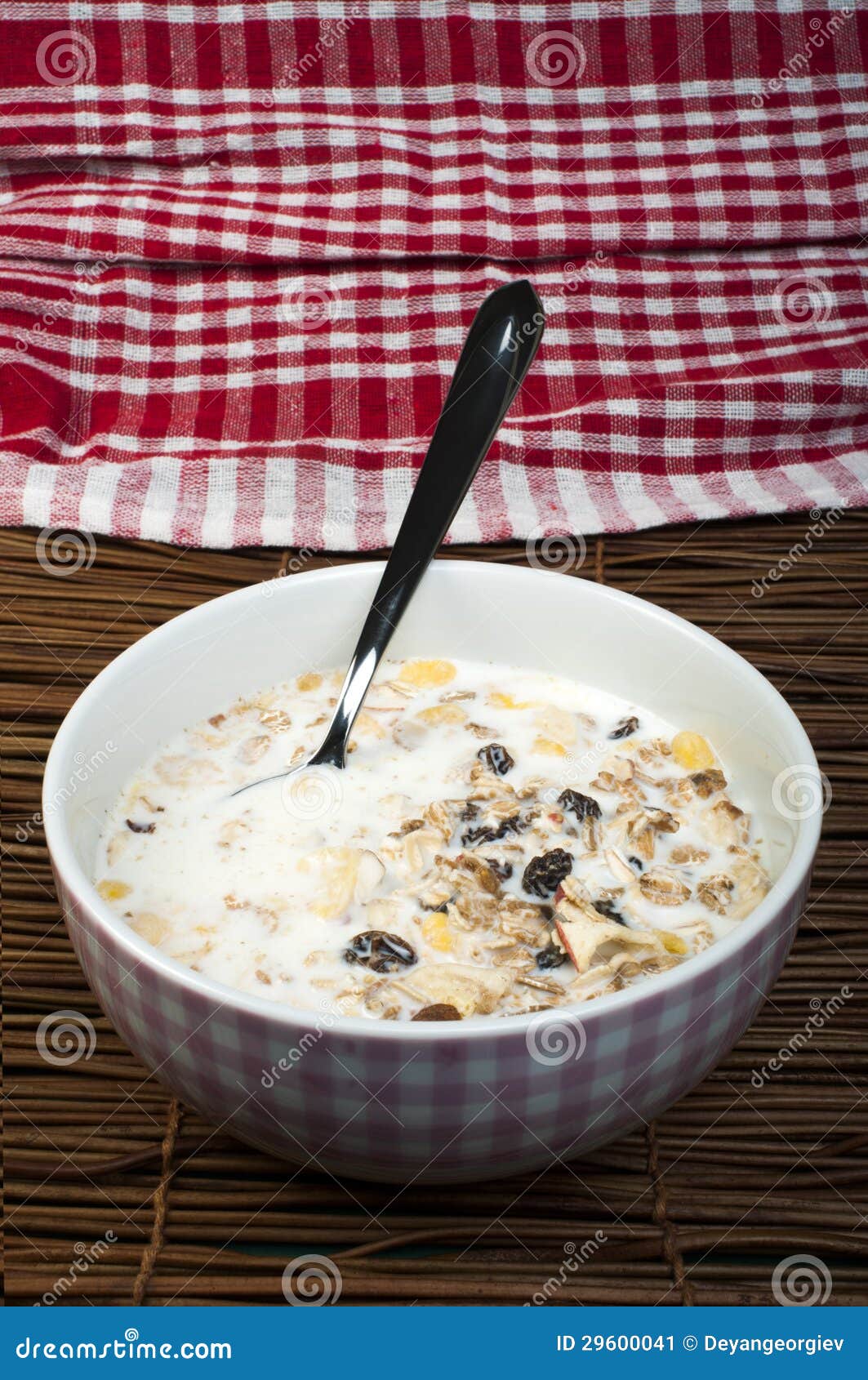 Muesli breakfast in a bowl stock image. Image of snack 29600041