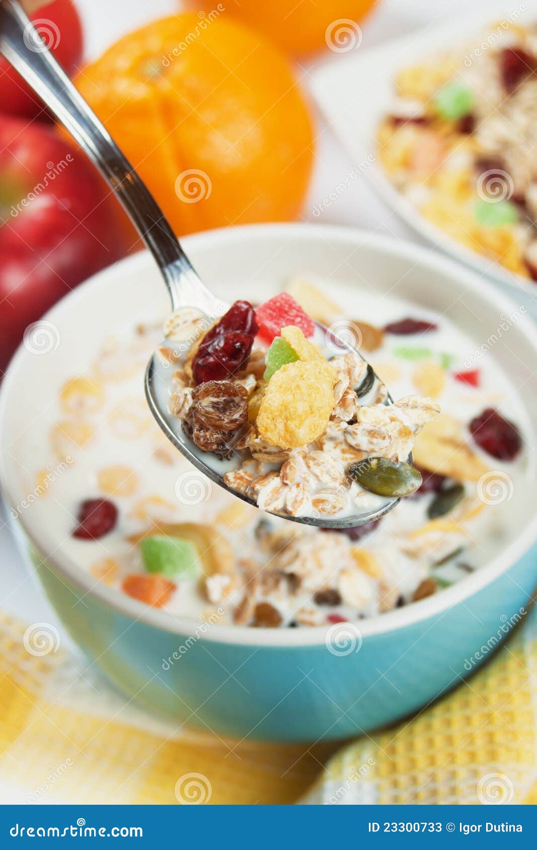 Muesli Do Cereal Com Frutos Secos Imagem de Stock Imagem de americano