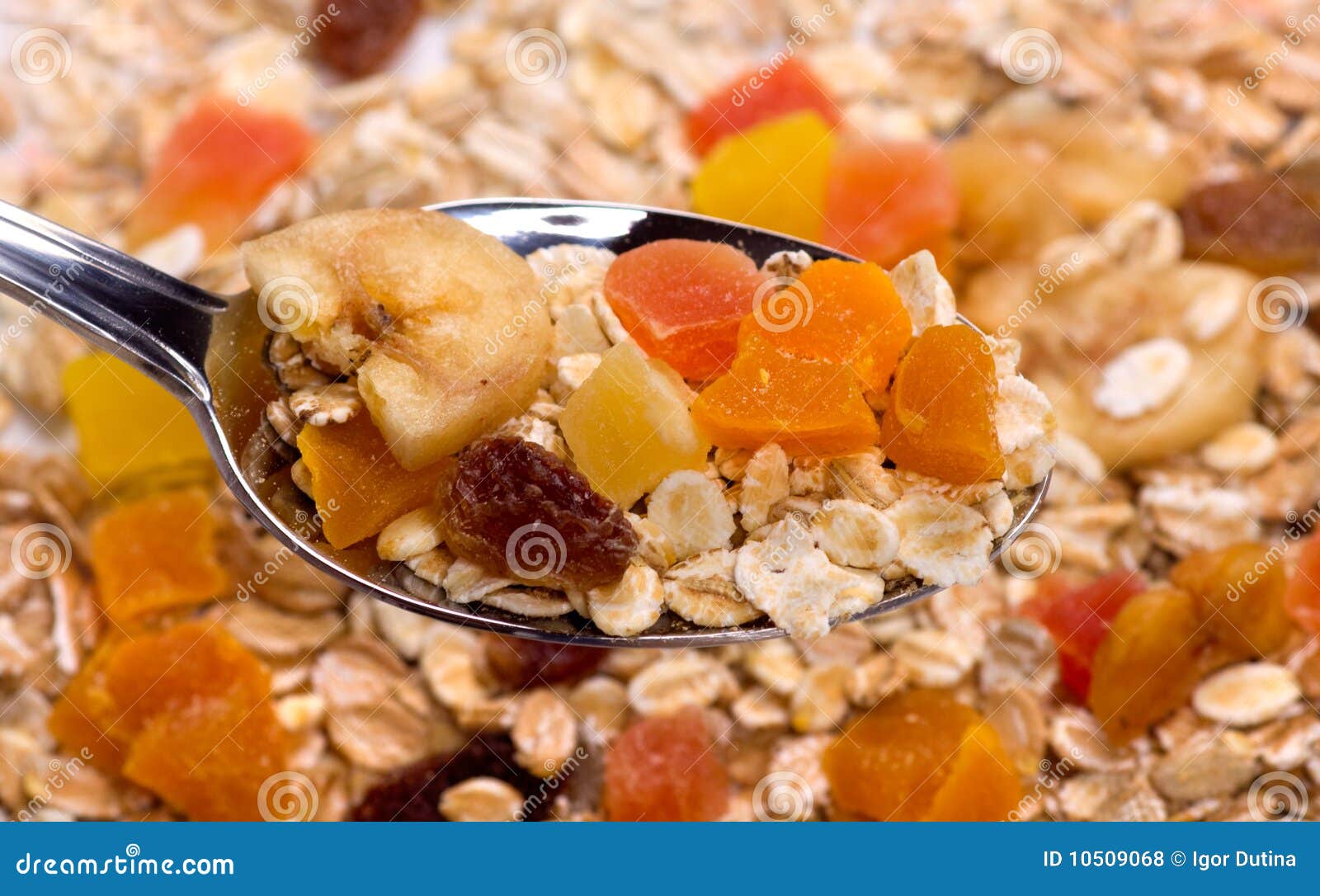 Muesli with dried fruit stock photo. Image of dried, wheat 10509068