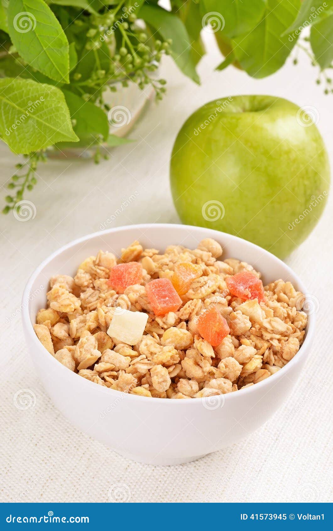 Muesli with dried fruit stock image. Image of green, eating 41573945