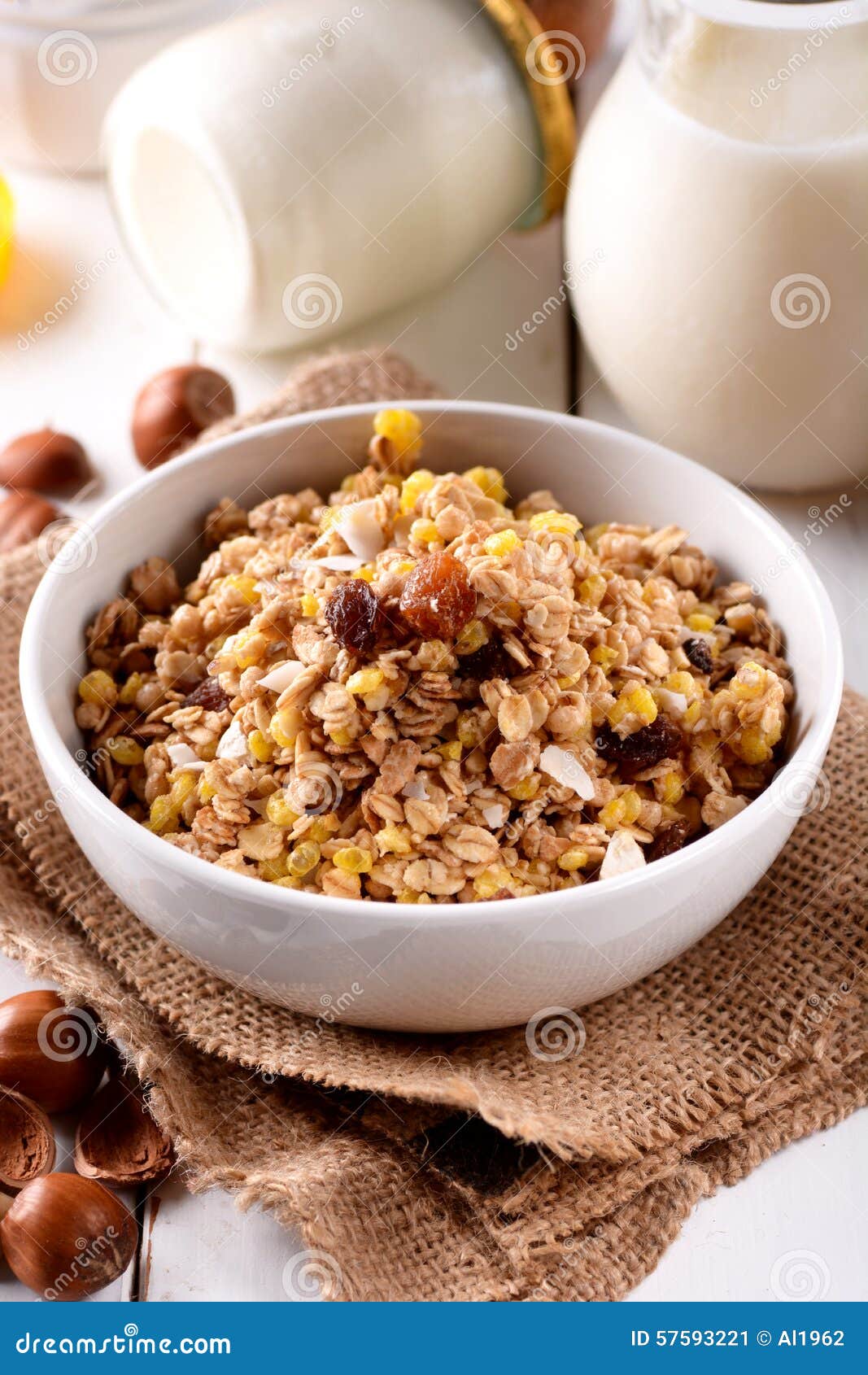 Muesli Dried Fruit in the Bowl Stock Image Image of grain, fresh